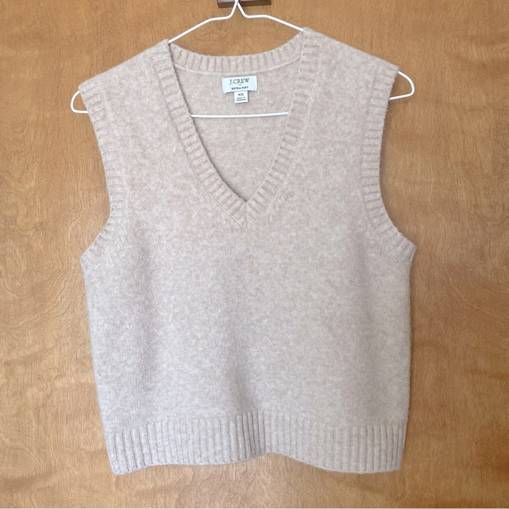 J. Crew Women's Beige V-Neck Sweater Vest